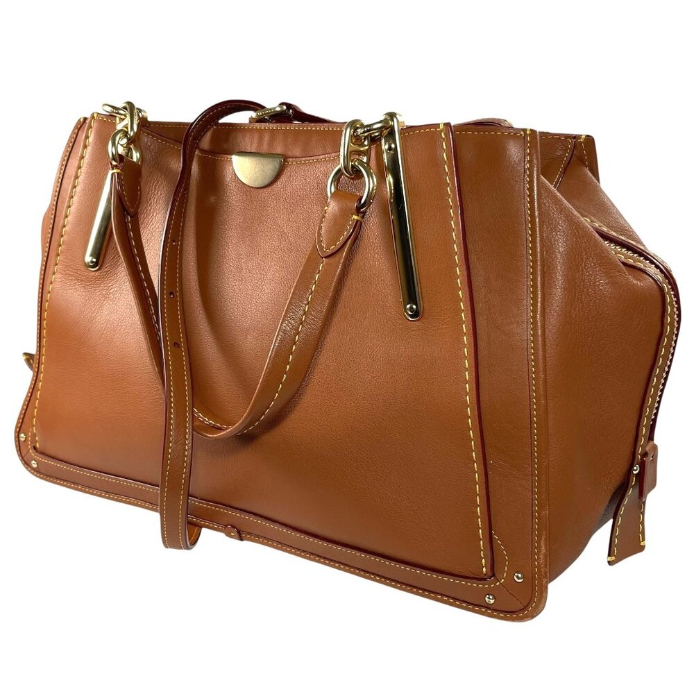 COACH DREAMER 36 Saddle Leather British Tan Satchel Handbag
